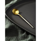 Ложка чайная из нержавеющей стали Magistro «Фолк», длина 13,2 см, цвет золотой, серебряная ручка - фото 10009006