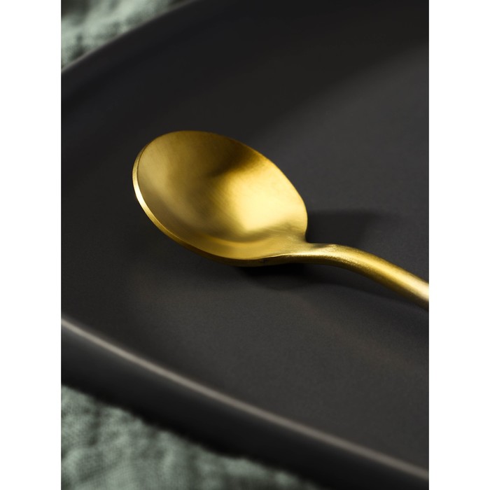 Ложка чайная из нержавеющей стали Magistro «Фолк», длина 13,2 см, цвет золотой, серебряная ручка - фото 1909000274