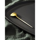 Ложка чайная из нержавеющей стали Magistro «Фолк», длина 13,2 см, цвет золотой, серебряная ручка - Фото 3