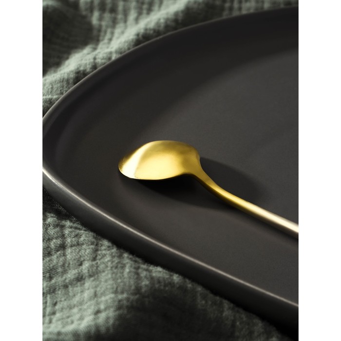 Ложка чайная из нержавеющей стали Magistro «Фолк», длина 13,2 см, цвет золотой, серебряная ручка - фото 1909000276