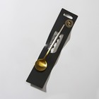 Ложка чайная из нержавеющей стали Magistro «Фолк», длина 13,2 см, цвет золотой, серебряная ручка - Фото 5