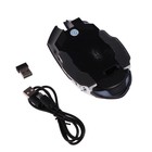 Мышь MB-2.7, игровая, беспроводная, оптическая, 800-2400 dpi, 500 мАч, подсветка, USB,черная - фото 9056074