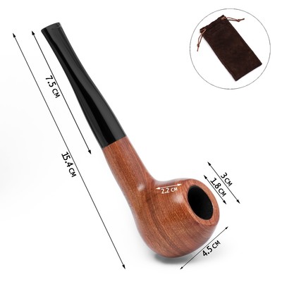Курительная трубка для табака "Командор Премиум", классическая, красное дерево, длина 15.4 см, d-1.8