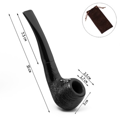 Курительная трубка для табака "Командор Премиум", классическая, длина 15 см, d-1.7 см
