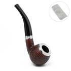 Курительная трубка для табака "Командор Премиум", классическая, дуб, отверстие d-2 см, длина 14.8 см - фото 11893704