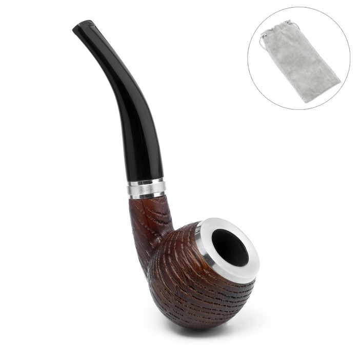 Курительная трубка для табака "Командор Премиум", классическая, дуб, отверстие d-2 см, длина 14.8 см