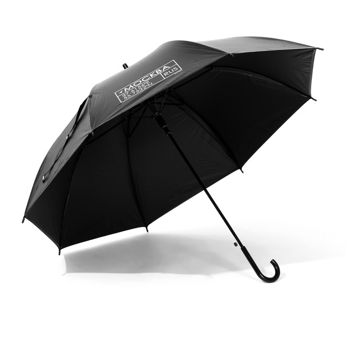Зонт - трость полуавтомат «Москва», цвет черный, 8 спиц, R = 45 см - фото 1885471802