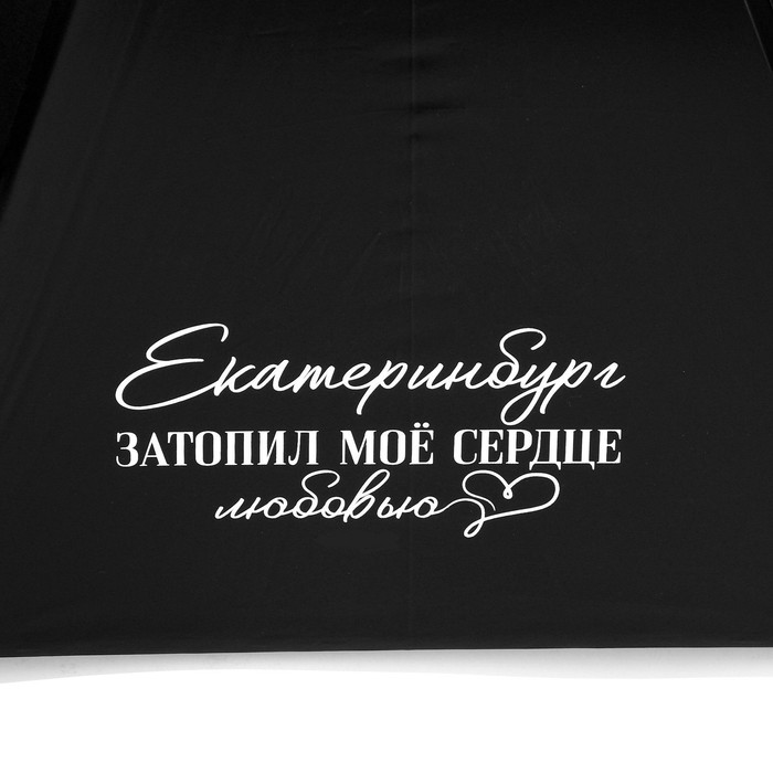 Зонт-трость полуавтомат «Екатеринбург», цвет черный, 8 спиц, R = 45 см - фото 1882514393