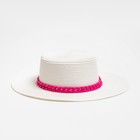 Шляпа женская MINAKU цвет белый, р-р 56-58 - фото 297516931