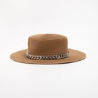 Шляпа женская MINAKU цвет бежевая, размер 56-58 - фото 10009208