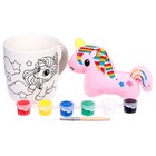 Роспись кружки красками «Яркий единорожка» с мягкой игрушкой 300 мл - Фото 3