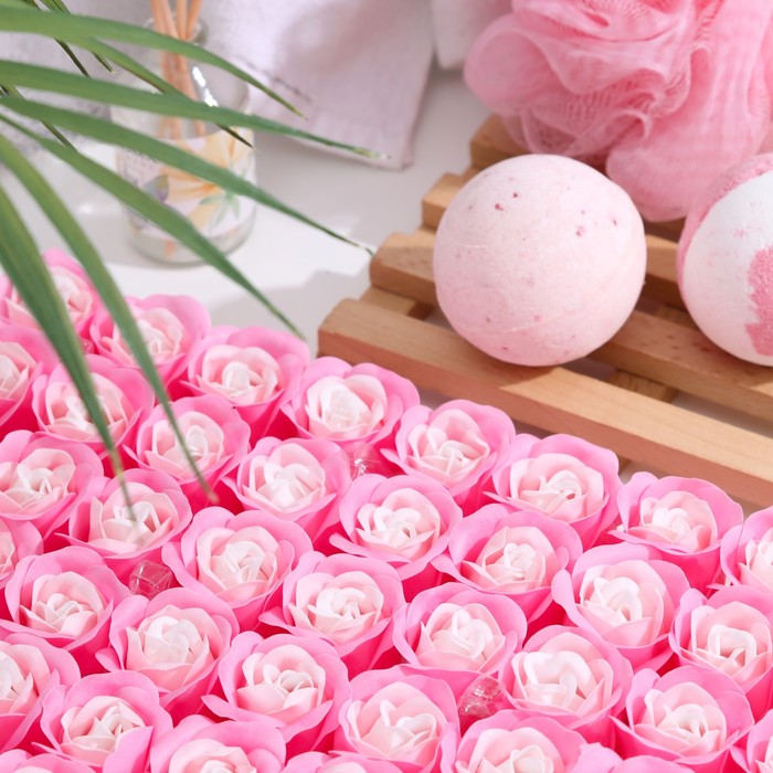 Розы мыльные, бело-розовые, набор, 81 шт - фото 1906091563