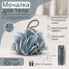 Мочалки для тела в тубусе Доляна «Градиент», 40 гр, 300 шт, тубус в подарок, цвет серый - фото 297038119