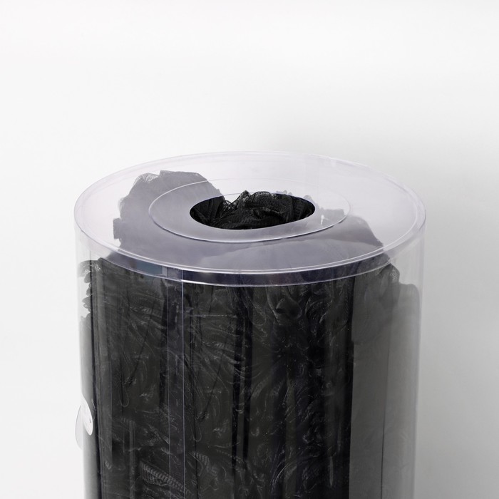 Мочалки для тела в тубусе SAVANNA «Нежность», 130 шт, 90 гр, тубус в подарок, цвет чёрный - фото 1909000657