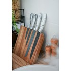 Держатель для ножей магнитный Magistro Tropic, 22×24 см, акация - Фото 10