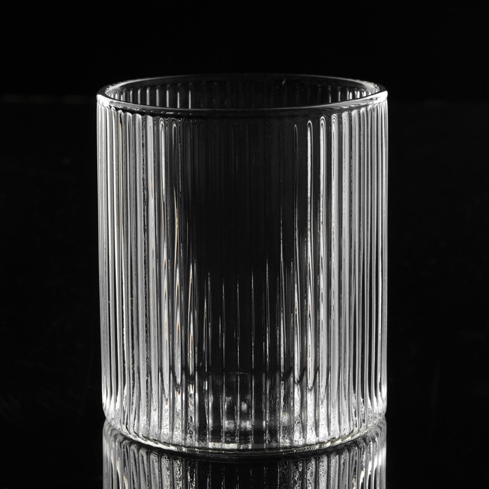 Стакан, 300 мл, с ребристыми стенками, гранёный, стекло, прозрачный - Фото 1