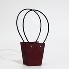 Сумка для цветов бордовая влагостойкая, 12×12 - 8×8 - 12.5 см - Фото 2