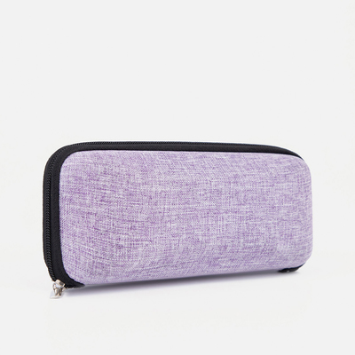 Футляр для очков на молнии, длина 17 см, фиолетовый