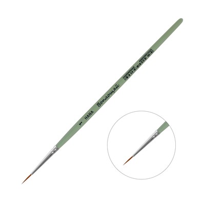 Кисть Синтетика круглая, HANA Воплощай № 1 (длина волоса 9 мм), короткая ручка матовая