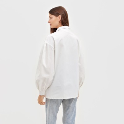 Рубашка женская с объёмными рукавами MINAKU: Casual Collection, размер 44, белая
