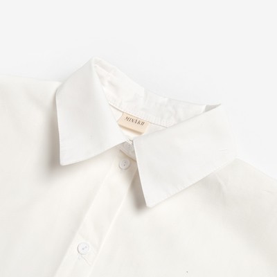 Рубашка женская с объёмными рукавами MINAKU: Casual Collection, размер 44, белая