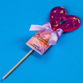 

УЦЕНКА Леденец с позолотой «Любовь», вкус: малина, БЕЗ САХАРА, 20 г.