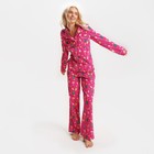 Пижама новогодняя женская (рубашка и брюки) KAFTAN «Шампанское», размер 48-50 - фото 25365247