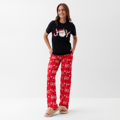 Пижама новогодняя женская (футболка, брюки) KAFTAN Joy, размер 44-46
