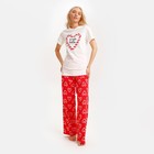 Пижама новогодняя женская (футболка и брюки) KAFTAN Girl, размер 40-42 - фото 3953898