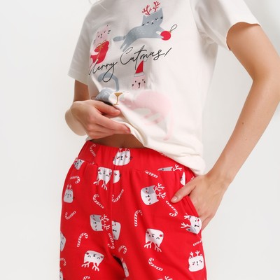 Пижама женская (футболка и брюки) KAFTAN «Cats», размер 40-42