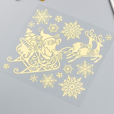 Декоративная наклейка Room Decor "Сани" (светящиеся)  18х18 см