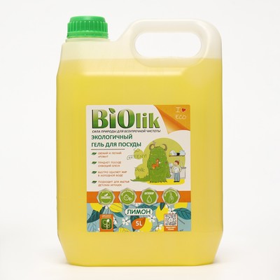 Экологический гель для мытья посуды Biolik "Лимон" 5 л