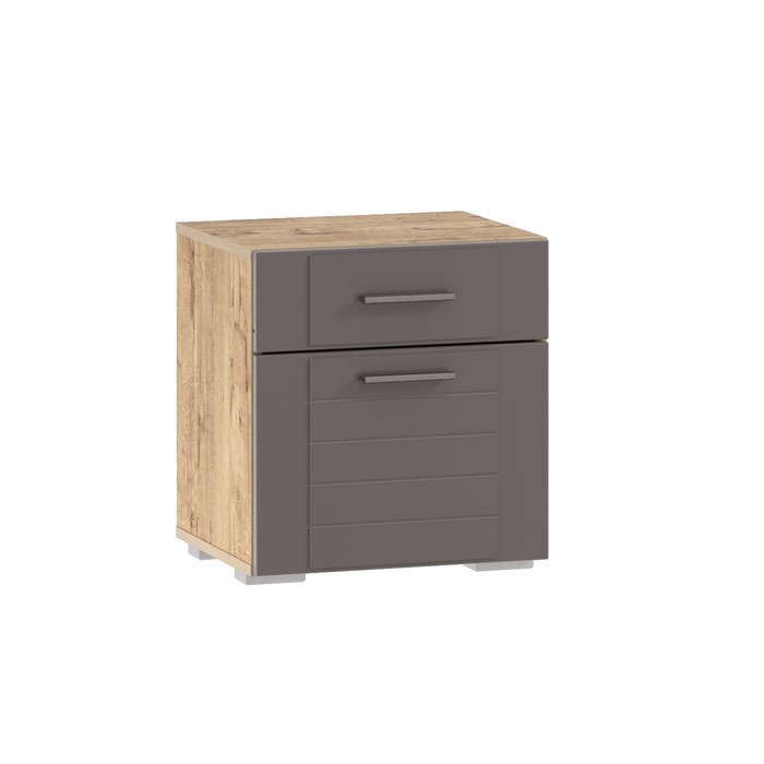 Тумба прикроватная Livorno, 452×380×488 мм, цвет дуб бунратти/софт графит МДФ - Фото 1