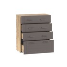 Комод напольный для спальни Livorno, 4 ящика, 802×380×940 мм, цвет дуб бунратти/софт графит МДФ - Фото 2