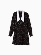 Платье женское с воротником MIST р. 48, чёрный 9215783