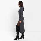 Платье с разрезом миди женское MIST, размер 46, тёмно-серое - фото 21795306