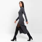 Платье с разрезом миди женское MIST, размер 46, тёмно-серое - фото 21795310