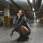 Платье с разрезом миди женское MIST, размер 46, тёмно-серое - фото 23958734