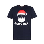 Футболка мужская новогодняя с принтом «PARTY MAN», цвет синий, размер 52 9302647