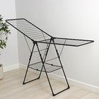 Сушилка для белья напольная двухуровневая, рабочая длина 21 м, чёрная - Фото 1