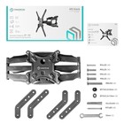 Кронштейн ONKRON M5, для ТВ, наклонно-поворотный, 37"-70", 42-452 мм от стены, черный - Фото 6