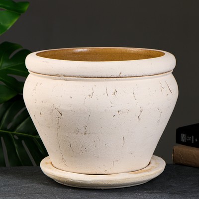 Горшок для цветов «Аманта», 12 л, d=30 см, h=25 см, керамический, с поддоном