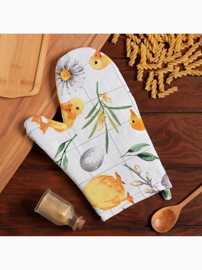 Варежка - прихватка «Доляна» Duckling, 20×27 см, 100% хлопок, ватин 250 г/м²