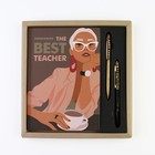 Подарочный набор «The BEST TEACHER»: ежедневник А5, 80 листов и 2 шт ручки (шариковые, 1 мм, синяя,красная паста) - фото 9806574