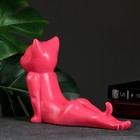 Фигура "Кот мордой вверх" розовый, 17см - Фото 4
