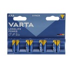 Батарейка алкалиновая Varta LongLife Power, AAA, LR03-8BL, 1.5В, блистер, 8 шт. 9300335 - фото 13644896