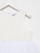 Платье нарядное для девочки MINAKU: PartyDress, белое, рост 128 см - Фото 11