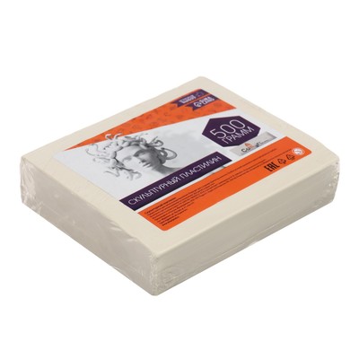 Пластилин скульптурный 500 г Calligrata мягкий, белый