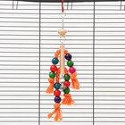 Игрушка для птиц, бусы на канатах, 38 см, микс цветов - фото 22478944