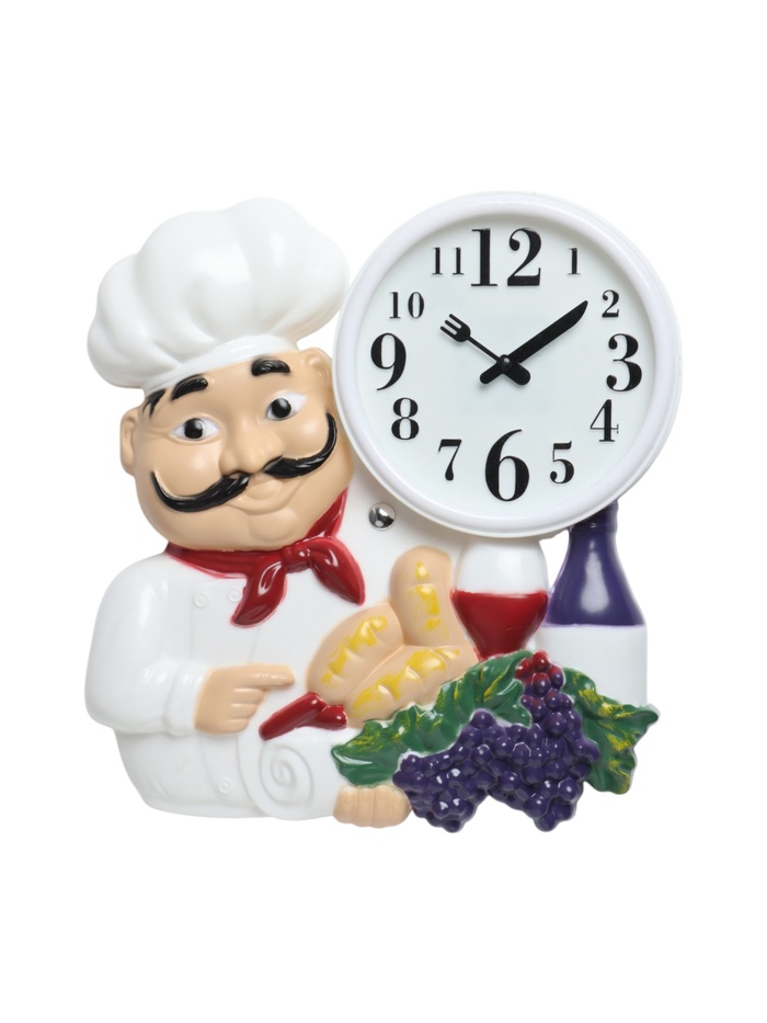Часы настенные для кухни «Повар», плавный ход, циферблат d-16.5 см, 33×35 см - Фото 1